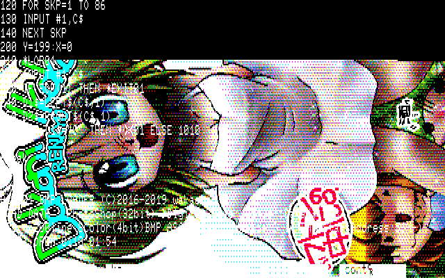 【デジタル8色アナログ16色】「何処に行こうか?」PC8801展開中の画面