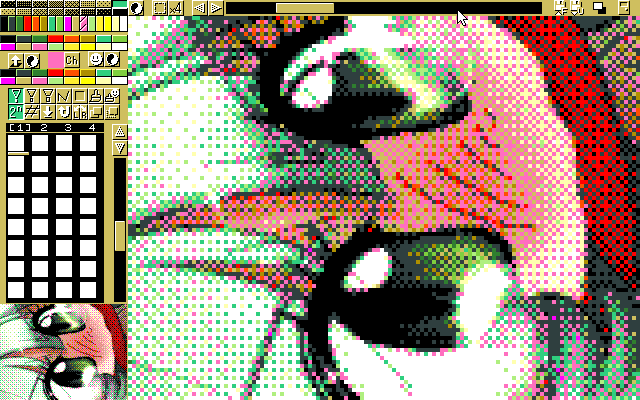 【デジタル8色アナログ16色】「こうようのひみつ」MAG形式生成のためのマルチペイント(MPS.EXE Ver1.01)画面