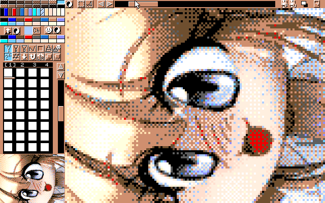 【デジタル8色アナログ16色】「いちじ違いえらい違い」MAG形式生成のためのマルチペイント(MPS.EXE Ver1.01)画面