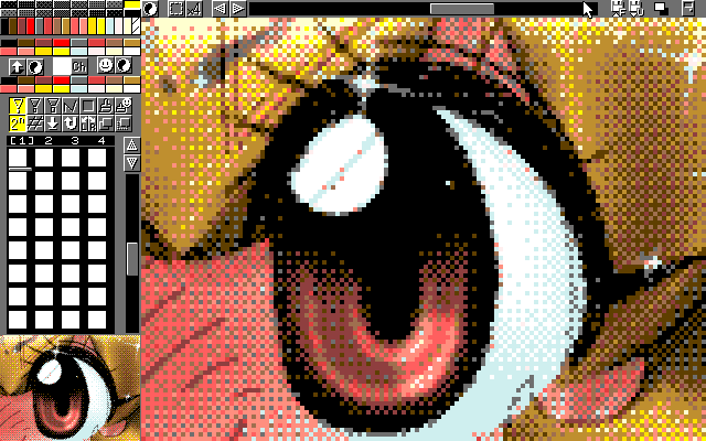 【デジタル8色アナログ16色】「今年こそぬこ年」MAG形式生成のためのマルチペイント(MPS.EXE Ver1.01)画面