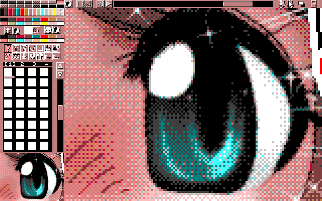 【デジタル8色アナログ16色】「ＶＲレンタインでぃっ!」MAG形式生成のためのマルチペイント(MPS.EXE Ver1.01)画面