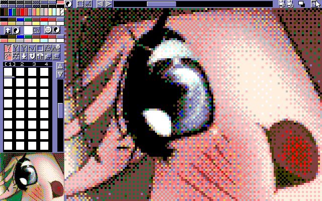【デジタル8色アナログ16色】「丈はゆずれない」MAG形式生成のためのマルチペイント(MPS.EXE Ver1.01)画面