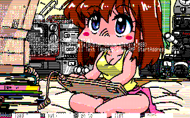 【デジタル8色アナログ16色】「昭和レトロ少女」PC8801展開中の画面