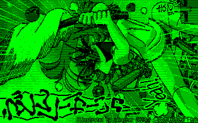【デジタル8色アナログ16色】「食欲の秋の大運動会」グリーンディスプレイ版