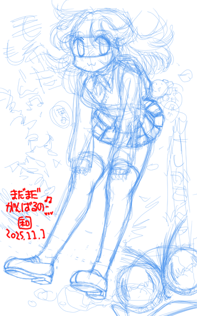 【デジタル8色アナログ16色】「毛糸だからまだ大丈夫w」下描き版