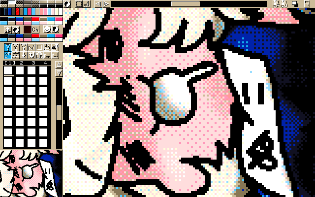 「スク水アル中ぬこ」MAG形式生成のためのマルチペイント(MPS.EXE Ver1.01)画面
