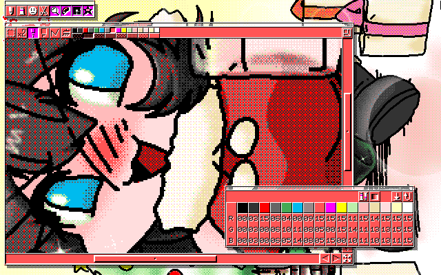 「聖夜の酔い娘＼(^o^)／」MAG形式生成のためのマルチペイント(MPS.EXE Ver1.01)画面