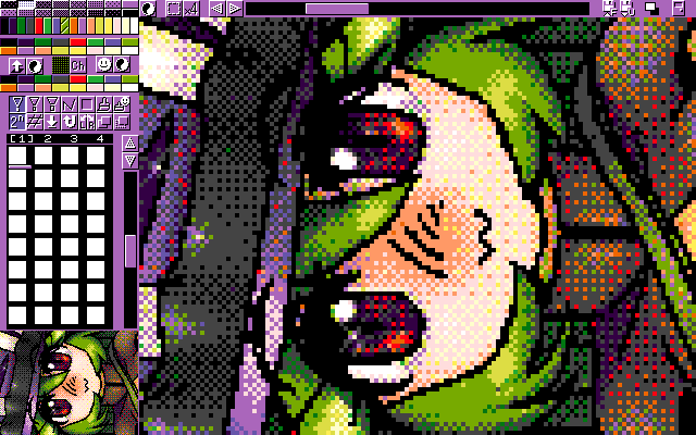 【デジタル8色アナログ16色】「色々混ざり過ぎwww」MAG形式生成のためのマルチペイント(MPS.EXE Ver1.01)画面