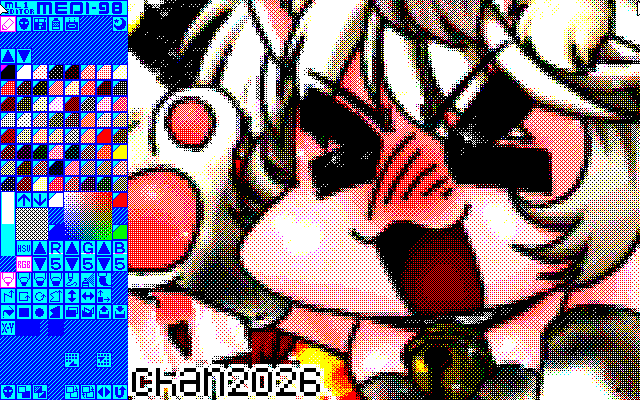 【デジタル8色アナログ16色】「和佳-chanは丙午」ML1形式生成のためのMEDI-98画面 [ML1形式]