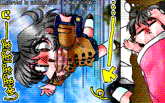 【デジタル8色アナログ16色】デジタル8色(8colors Dithering)版、流石に畳は見えなくなっちゃったね…(^_^;)つか、16色でも厳しそーではあるんだが…w [KTY形式][KT4形式]