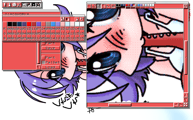 「半夏生の蛸」MAG形式生成のためのマルチペイント(MPS.EXE Ver1.01)画面