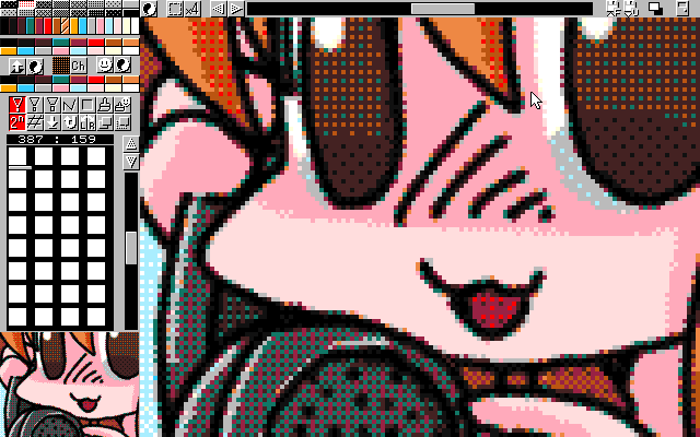 「カヘでシャレオツキメる女子」MAG形式生成のためのマルチペイント(MPS.EXE Ver1.01)画面