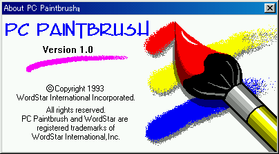 PC PAINTBRUSH (C)WordStar International, Inc. About