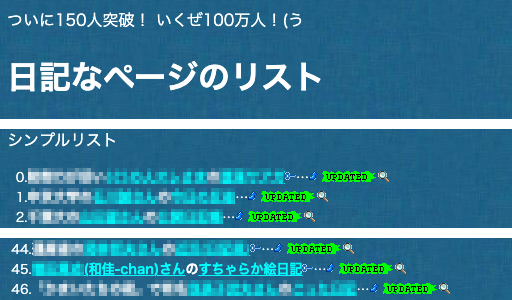 「日記なページのリスト」で、自分家の載ってる版が見つかりましたので、抜粋してみたのがこちらーヽ(^.^;)丿